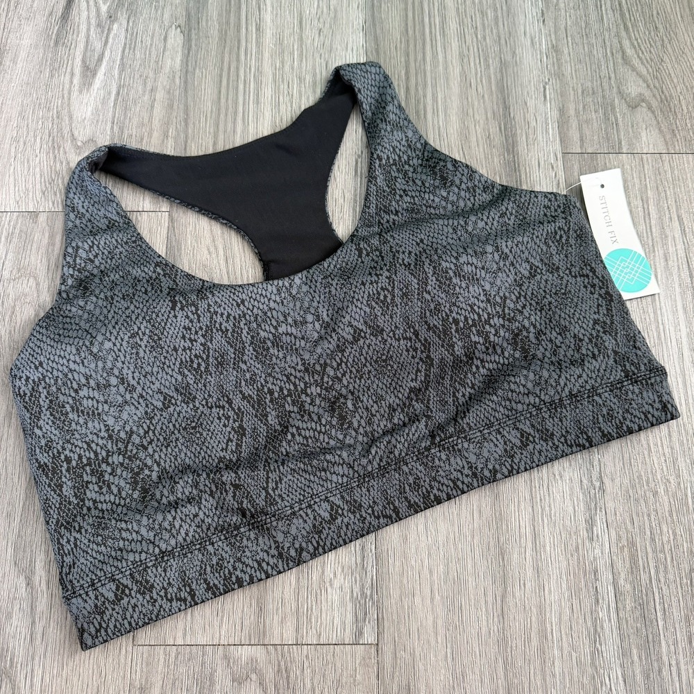 MPG Sport Performance Sports Bra with Removable Pads Plus Size 1X NWT Gray